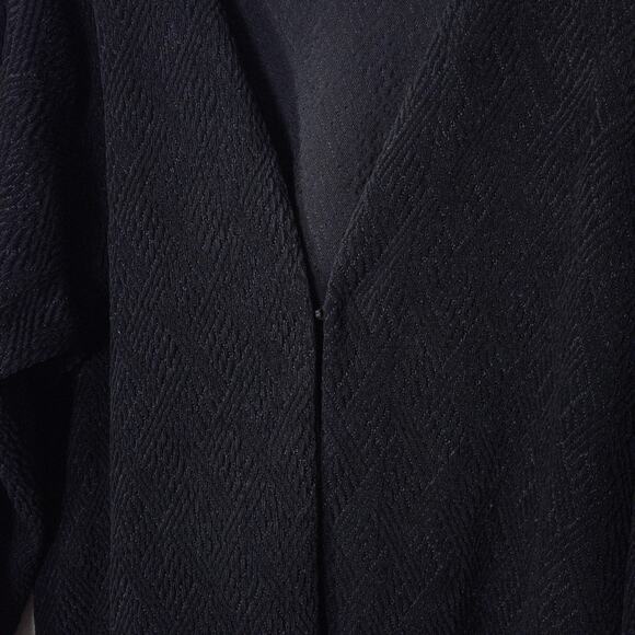 Citiknits Textured Open Cardigan Black Women’s 3X Chic Minimalism - Picture 4 of 12